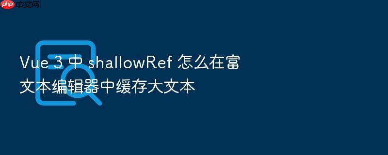 vue 3 中 shallowref 怎么在富文本编辑器中缓存大文本