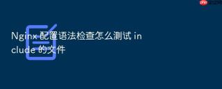 nginx 配置语法检查怎么测试 include 的文件