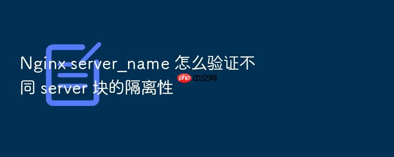 nginx server_name 怎么验证不同 server 块的隔离性