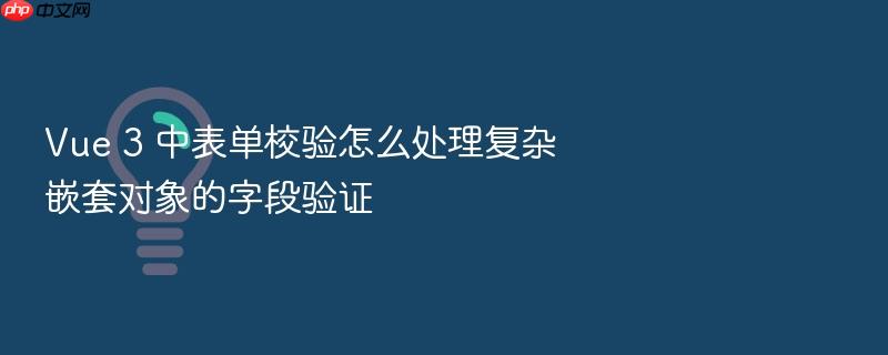 vue 3 中表单校验怎么处理复杂嵌套对象的字段验证
