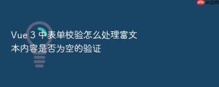 vue 3 中表单校验怎么处理富文本内容是否为空的验证
