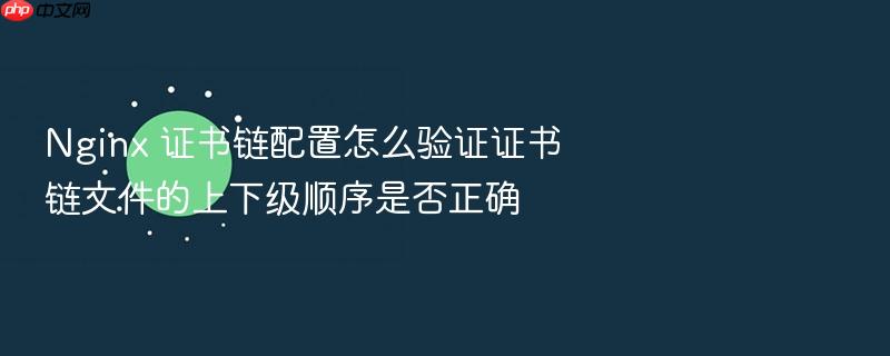 nginx 证书链配置怎么验证证书链文件的上下级顺序是否正确