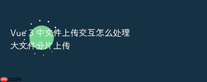 vue 3 中文件上传交互怎么处理大文件分片上传