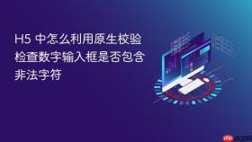 h5 中怎么利用原生校验检查数字输入框是否包含非法字符
