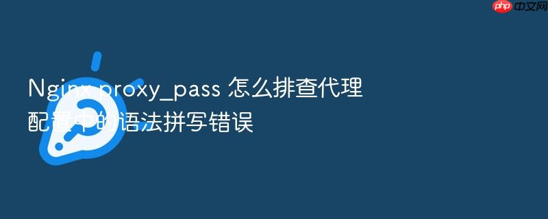 nginx proxy_pass 怎么排查代理配置中的语法拼写错误