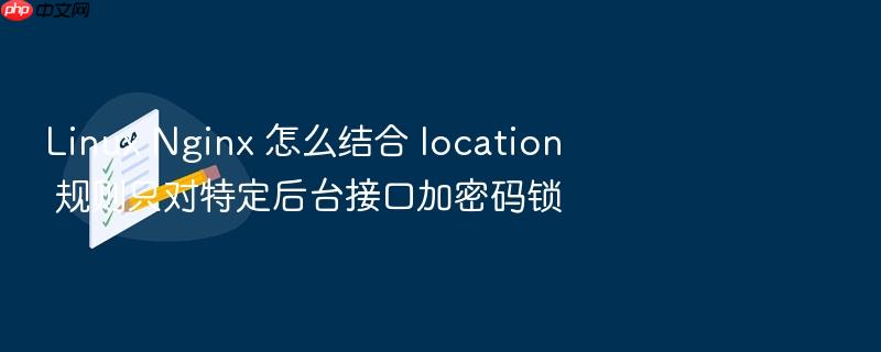 linux nginx 怎么结合 location 规则只对特定后台接口加密码锁