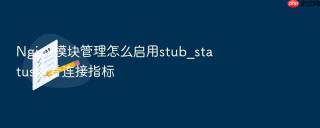 nginx模块管理怎么启用stub_status查看连接指标