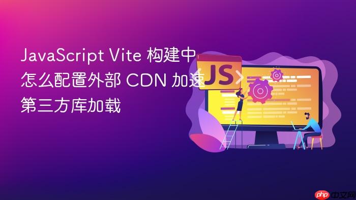 javascript vite 构建中怎么配置外部 cdn 加速第三方库加载