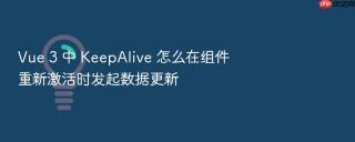 vue 3 中 keepalive 怎么在组件重新激活时发起数据更新