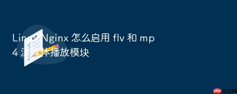 linux nginx 怎么启用 flv 和 mp4 流媒体播放模块