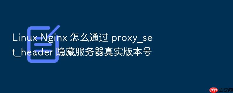 linux nginx 怎么通过 proxy_set_header 隐藏服务器真实版本号