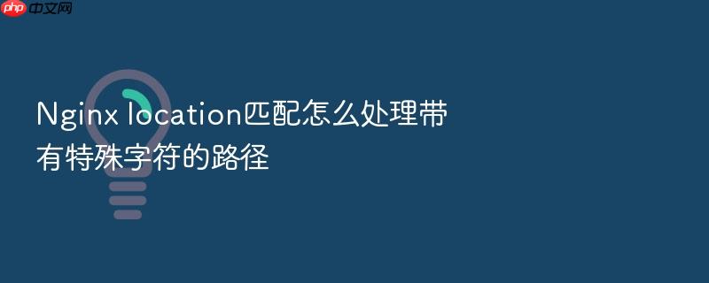 nginx location匹配怎么处理带有特殊字符的路径