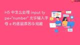 H5 中怎么处理 input type=