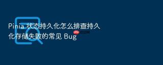 Pinia 状态持久化怎么排查持久化存储失败的常见 Bug