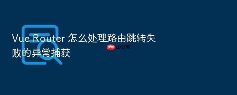 vue router 怎么处理路由跳转失败的异常捕获