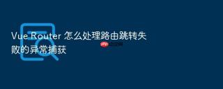 vue router 怎么处理路由跳转失败的异常捕获