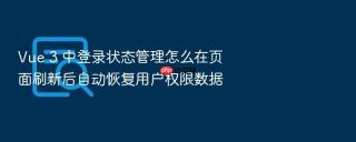 vue 3 中登录状态管理怎么在页面刷新后自动恢复用户权限数据