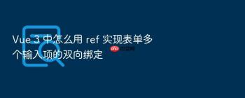 Vue 3 中怎么用 ref 实现表单多个输入项的双向绑定
