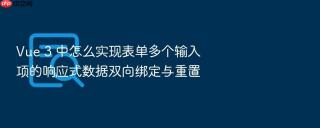 vue 3 中怎么实现表单多个输入项的响应式数据双向绑定与重置