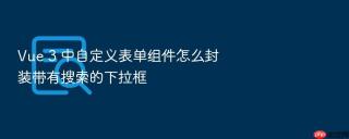 Vue 3 中自定义表单组件怎么封装带有搜索的下拉框