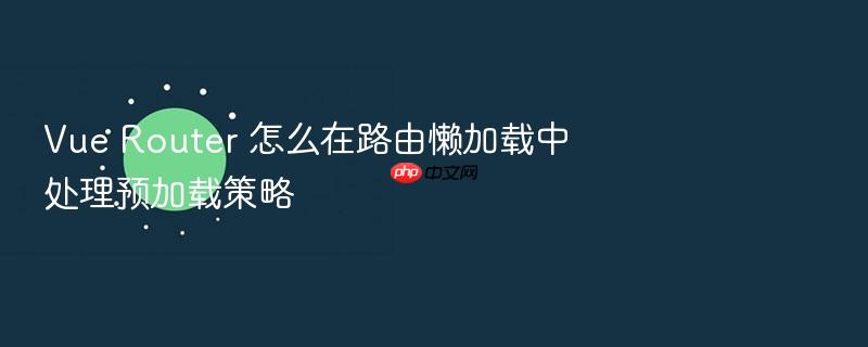 vue router 怎么在路由懒加载中处理预加载策略