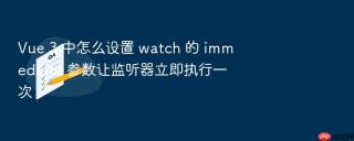 vue 3 中怎么设置 watch 的 immediate 参数让监听器立即执行一次