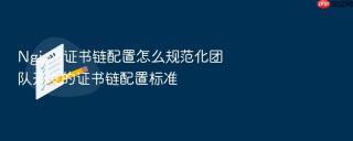 Nginx 证书链配置怎么规范化团队开发的证书链配置标准