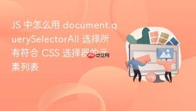 JS 中怎么用 document.querySelectorAll 选择所有符合 CSS 选择器的元素列表