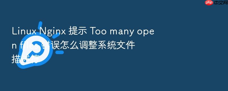 linux nginx 提示 too many open files 错误怎么调整系统文件描述符
