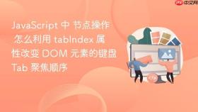 JavaScript 中 节点操作 怎么利用 tabIndex 属性改变 DOM 元素的键盘 Tab 聚焦顺序