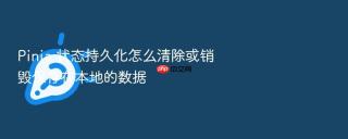 pinia 状态持久化怎么清除或销毁保存在本地的数据