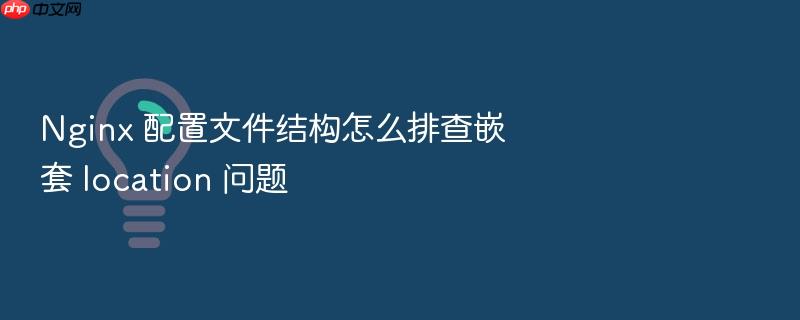 nginx 配置文件结构怎么排查嵌套 location 问题