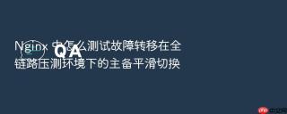 Nginx 中怎么测试故障转移在全链路压测环境下的主备平滑切换