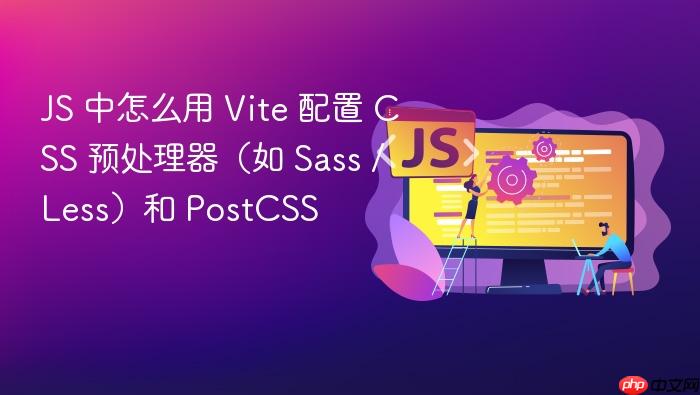 js 中怎么用 vite 配置 css 预处理器(如 sass / less)和 postcss