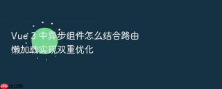 vue 3 中异步组件怎么结合路由懒加载实现双重优化