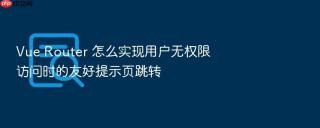 vue router 怎么实现用户无权限访问时的友好提示页跳转