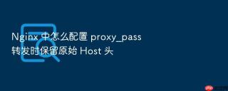 nginx 中怎么配置 proxy_pass 转发时保留原始 host 头