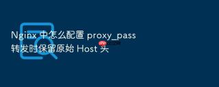Nginx 中怎么配置 proxy_pass 转发时保留原始 Host 头