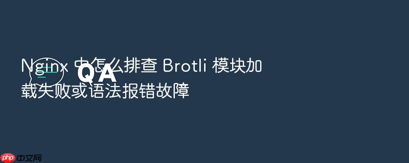 nginx 中怎么排查 brotli 模块加载失败或语法报错故障