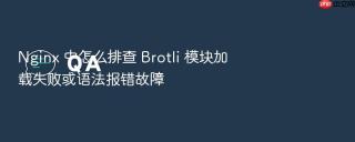 Nginx 中怎么排查 Brotli 模块加载失败或语法报错故障