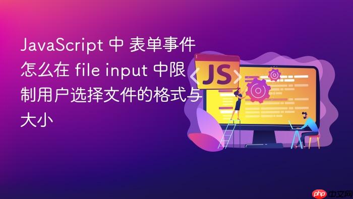 javascript 中 表单事件 怎么在 file input 中限制用户选择文件的格式与大小