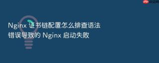 nginx 证书链配置怎么排查语法错误导致的 nginx 启动失败
