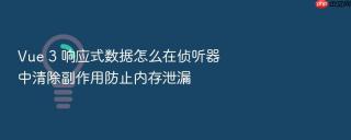Vue 3 响应式数据怎么在侦听器中清除副作用防止内存泄漏