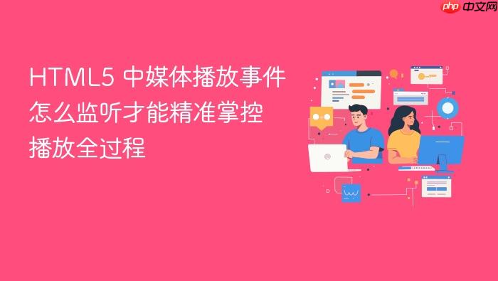 html5 中媒体播放事件怎么监听才能精准掌控播放全过程