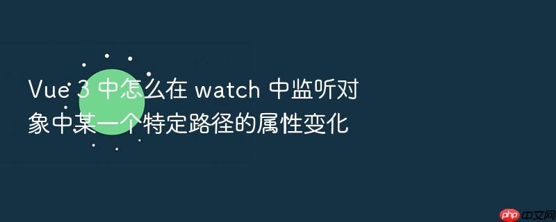 vue 3 中怎么在 watch 中监听对象中某一个特定路径的属性变化