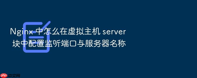nginx 中怎么在虚拟主机 server 块中配置监听端口与服务器名称