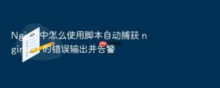 Nginx 中怎么使用脚本自动捕获 nginx -t 的错误输出并告警