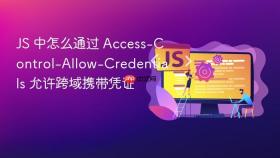 JS 中怎么通过 Access-Control-Allow-Credentials 允许跨域携带凭证