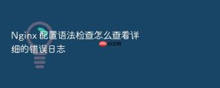 nginx 配置语法检查怎么查看详细的错误日志
