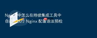 Nginx 中怎么在持续集成工具中自动化执行 Nginx 配置语法预检